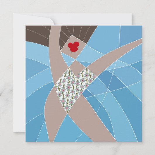 Carte Mannequin de maillot de bain amusant de plage Mode (Devant)