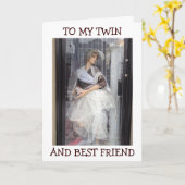 CARTE MANNEQUIN SAYS JOYEUX ANNIVERSAIRE TWIN/BEST FRIEN (Fleur jaune)