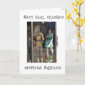 CARTE MANNEQUINS - BEST AMIS/SHOPPERS ANNIVERSAIRE (Fleur jaune)