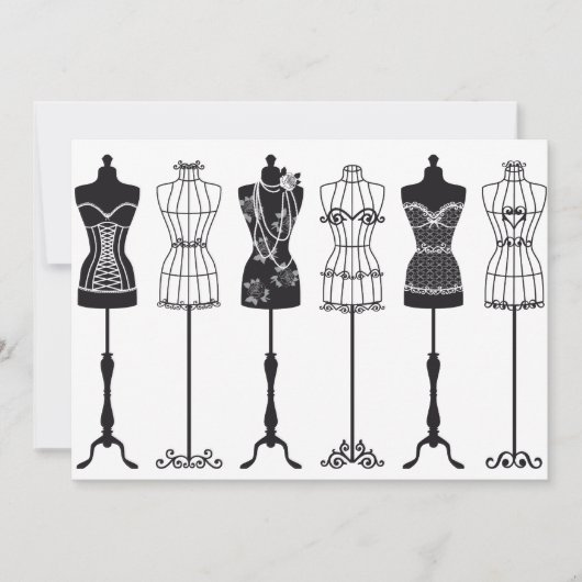 Carte mannequins de mode vintage (Devant)