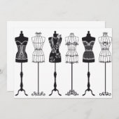 Carte mannequins de mode vintage (Devant / Derrière)