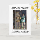 CARTE MANNEQUINS - LES MEILLEURS AMIS / SHOPPERS ANNIVER (Fleur jaune)