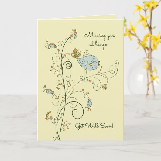 Carte Manquant vous à Bingo-test-Obtenez bien bientôt (Fleur jaune)