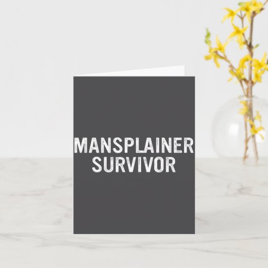 Carte Mansplainer Survivor Funny Simple Design  (Fleur jaune)