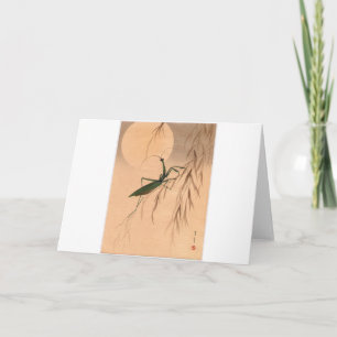 Carte Mante de prière et les 1800s japonais de l'art C.