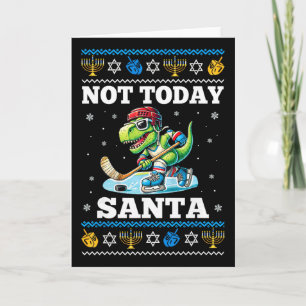 Carte Manteau de Hanukkah laid Pas aujourd'hui Santa Din