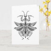 Carte Mantis de prière inspirés (Fleur jaune)