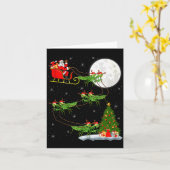 Carte Mantis insecte Père Noël traîneau volant drôle mag (Fleur jaune)