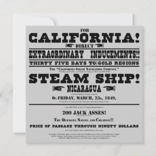 Carte Manufacture Gold Rush California