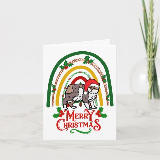 Carte Manx Chat Joyeux Noël (Devant)