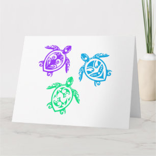 Carte Maori Trois Tortues Groupe Tattoo Idée cadeau
