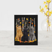 Carte Maple Cat Leaf Automne Bonjour Automne Fun Kitty (Fleur jaune)
