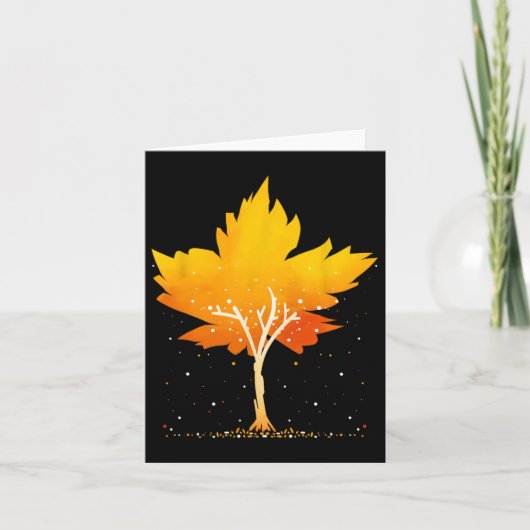 Carte Maple Leaf Arbre d'automne Orange Fall Leaves (Devant)