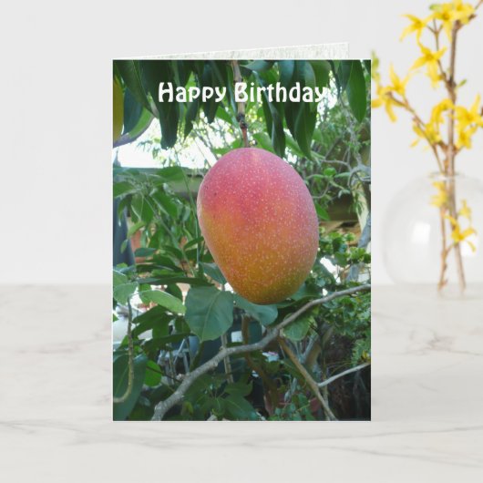 Carte Maquette de Ripe Mango Fruit (Fleur jaune)