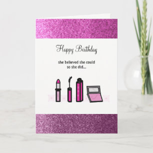 Carte Maquillage Rose Anniversaire Femme Réussie