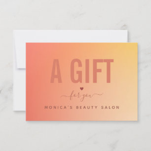 Carte Maquillage Spa minimaliste Orange Gradient Beauté 