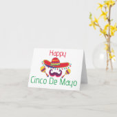 Carte Maracas simples et chapeau de salutation cinco de  (Fleur jaune)