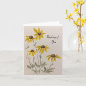 Carte Marais brun doré feuilles verts - blanc (Fleur jaune)