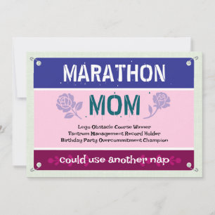 Carte Marathon marrant rose Maman Fête des Mères