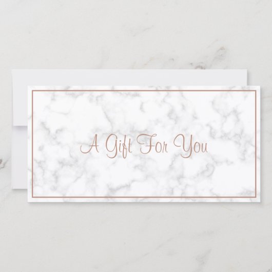 Carte Marble Rose Gold Salon Certificat cadeau moderne (Devant)
