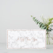 Carte Marble Rose Gold Salon Certificat cadeau moderne (Debout devant)