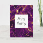 Carte Marbre Abstrait moderne violet et or Anniversaire (Devant)