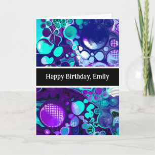 Carte Marbre Abstrait violet, bleu et Turquoise