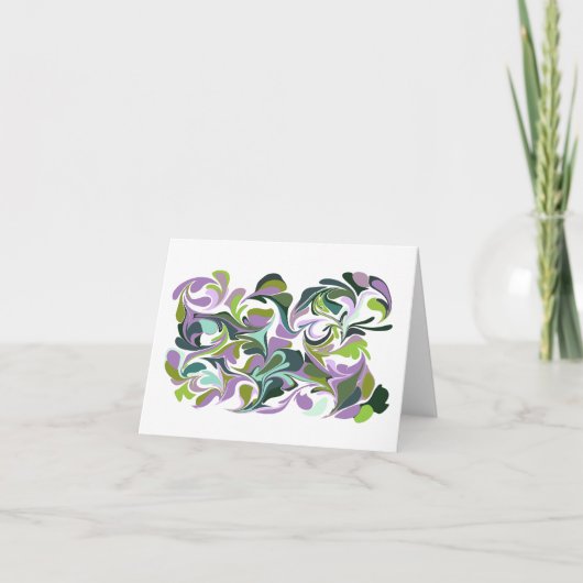 Carte Marbre Abstrait violet et vert (Devant)