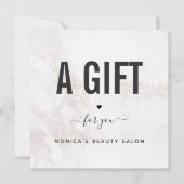 Carte Marbre blanc Élégant Salon de Beauté Moderne Ajout (Devant)