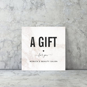 Carte Marbre blanc Élégant Salon de Beauté Moderne Ajout