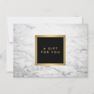 Carte Marbre blanc moderne Luxe Certificat cadeau
