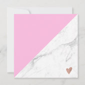 Carte Marbre rose chic carré logo de certificat cadeau (Dos)