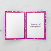 Carte Marbre rose et violet Art heureux Anniversaire ami (Intérieur)