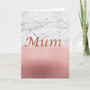 Carte Marbre Rose feuille d'or maman murale
