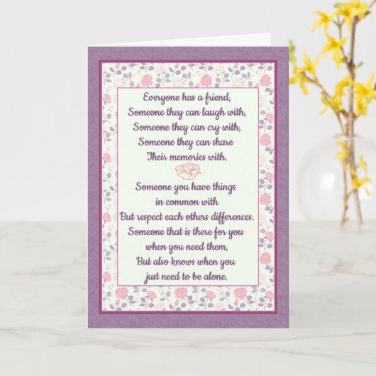 Carte Marbre Rose meilleur ami (Fleur jaune)