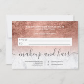 Carte marbre rose or foin ombre cadeau certificat cadeau (Dos)