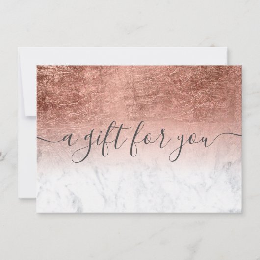 Carte marbre rose or foin ombre cadeau certificat cadeau (Devant)