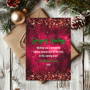 Carte Marbre rouge chic de Noël Nouvel An