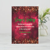 Carte Marbre rouge chic de Noël Nouvel An (Debout devant)