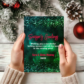 Carte Marbre vert rouge mignon art Noël nouvel an