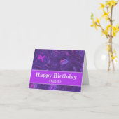 Carte Marbre violet moderne Abstrait (Fleur jaune)