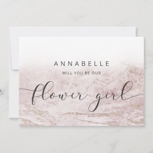 Carte Marbres modernes en Mauve Flower Proposition Card (Devant)