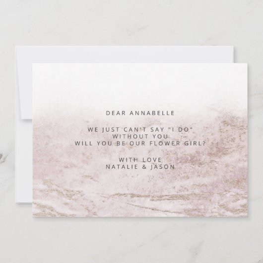 Carte Marbres modernes en Mauve Flower Proposition Card (Dos)