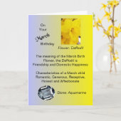 Carte March Birthday Card (Fleur jaune)