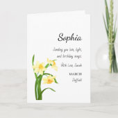Carte March Daffodil Personalized Birthday (Devant)