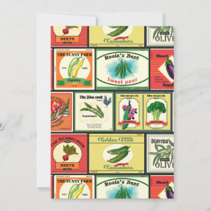 Carte Marchandises en conserve vintages - étiquettes de 