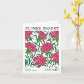 Carte Marché aux fleurs de naissance de l'oeillet Janvie (Fleur jaune)