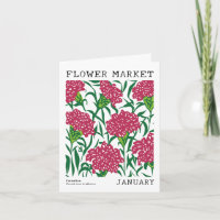 Marché aux fleurs de naissance de l'oeillet Janvie