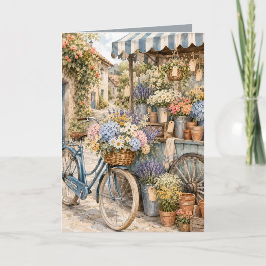Carte Marché de fleurs Bloomcore avec bicyclette (Devant)