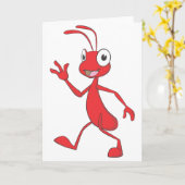 Carte Marche heureuse et amicale de fourmi (Fleur jaune)